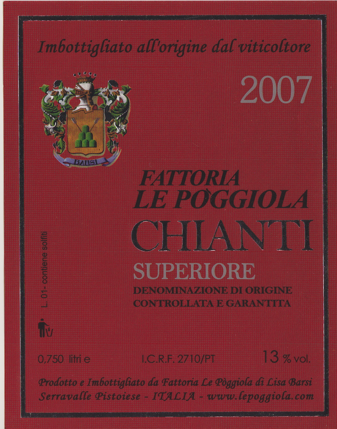 Chianti 2007 etichetta