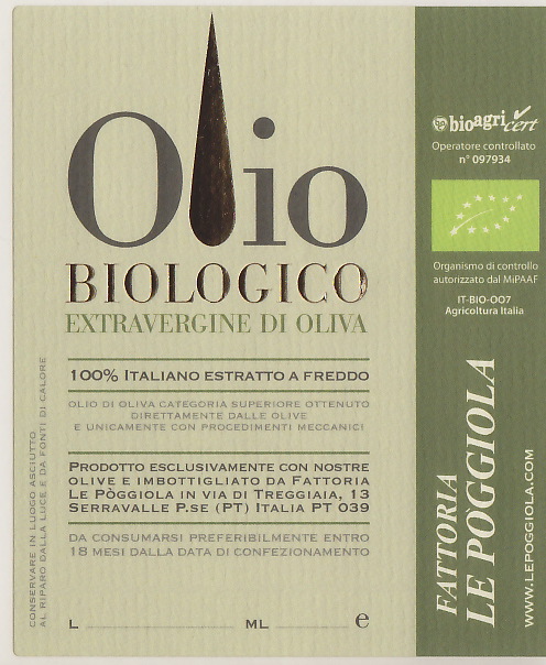 olio biologico etichetta